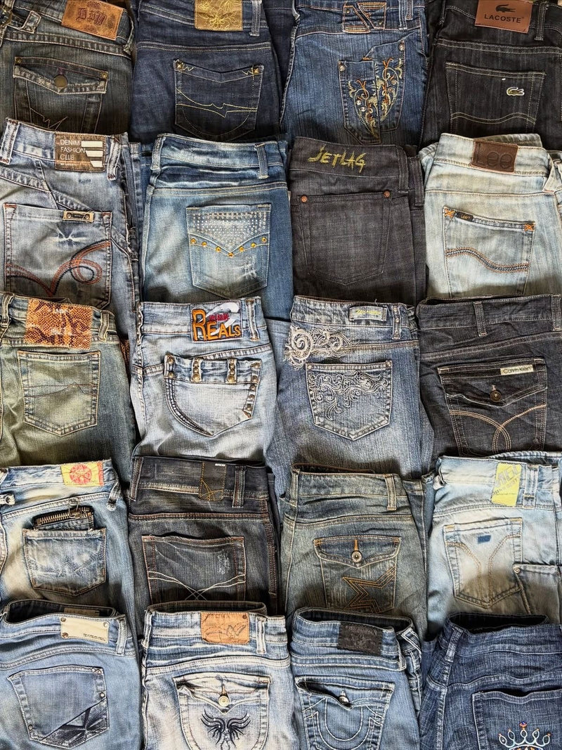 Stack of vintage Y2K jeans