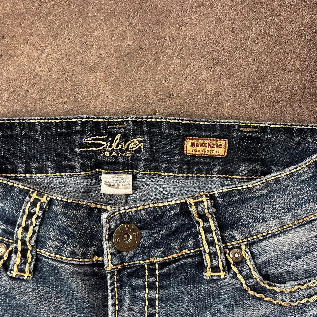 Vintage Silver Jeans Damen Bootcut Gr. M Blau Y2K, Bild 4