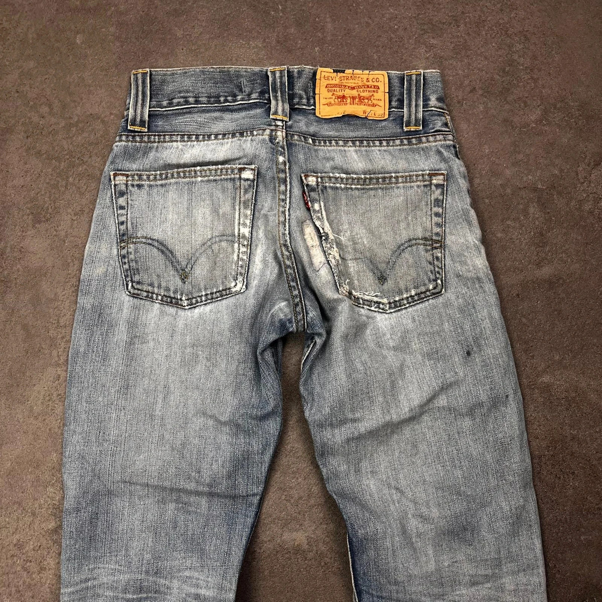 Vintage Levi's 512 Bootcut Jeans Herren W27 L28 Washed Distressed Hellblau 2000s