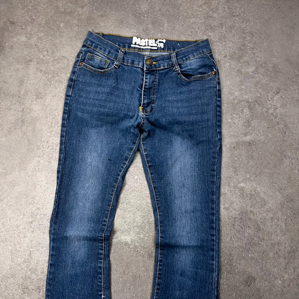 Vintage Pastel Bootcut Jeans Damen – Vorderseite