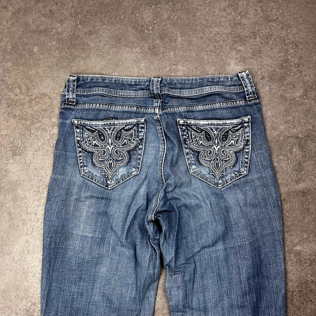 Vintage Cache Bootcut Jeans Damen US 6 Blau Y2K, Bild 3