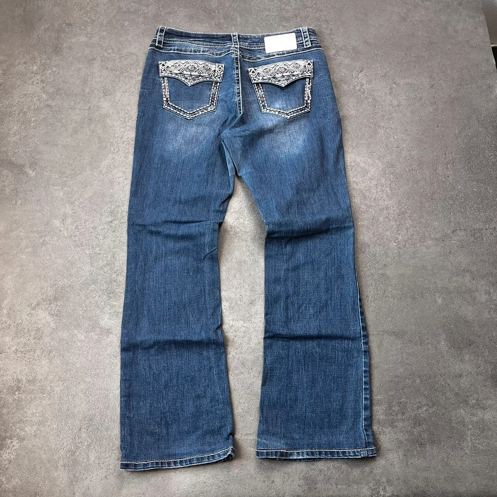 Vintage Charme Jeans Damen Bootcut Gr. M Blau Y2K, Bild 1