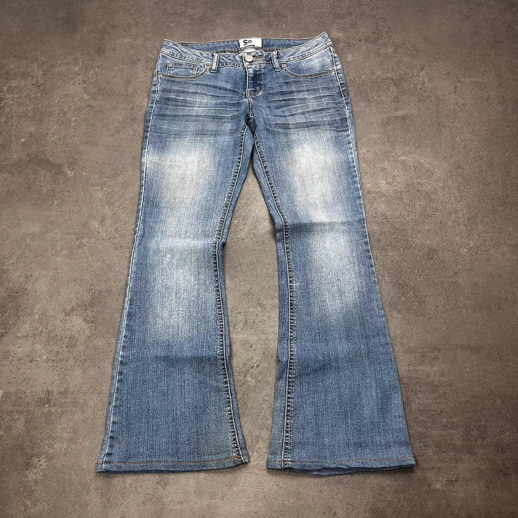 Vintage Y2K Jeans Damen Bootcut Gr. M Blau – Bild 1