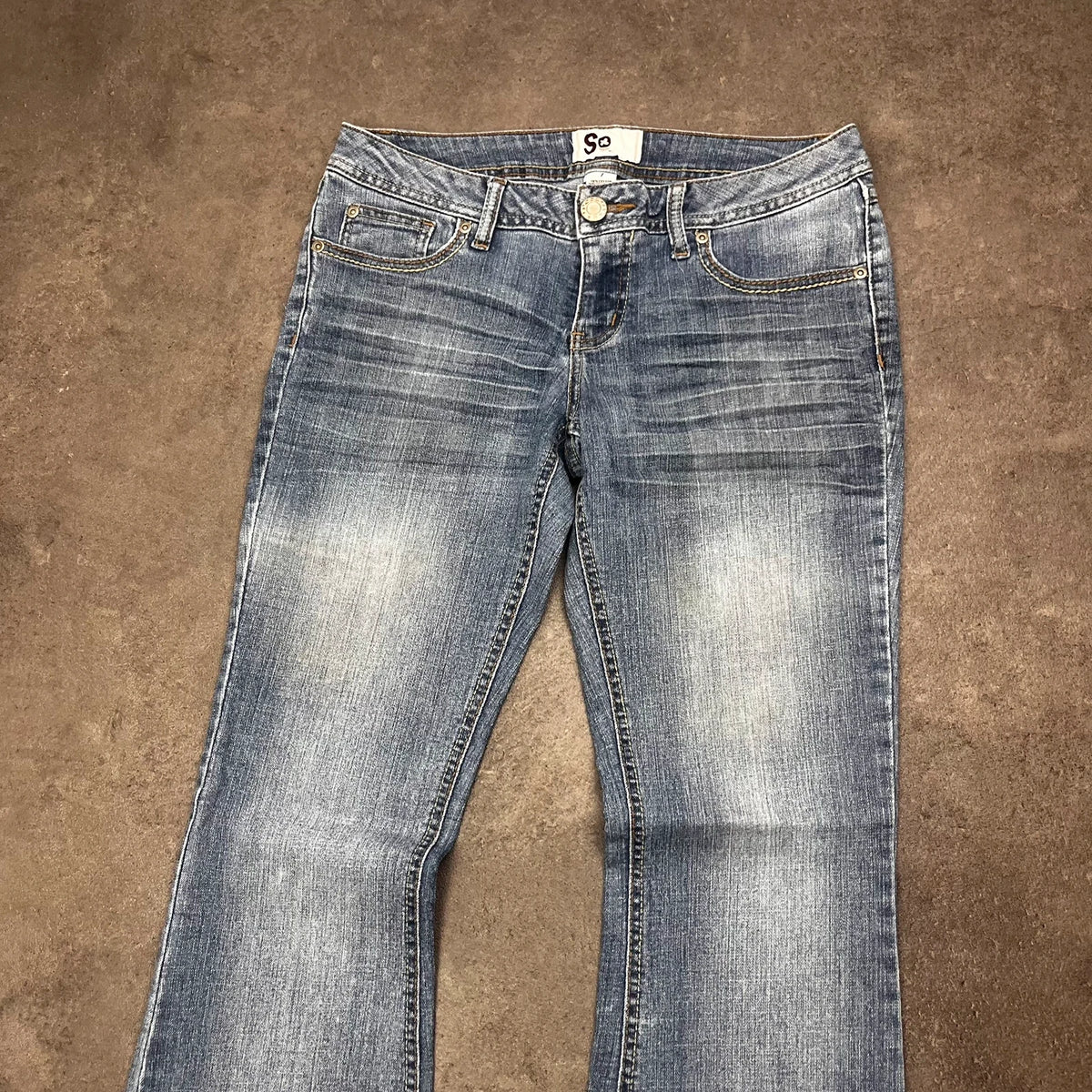 Vintage Y2K Jeans Damen Bootcut Gr. M Blau – Bild 2