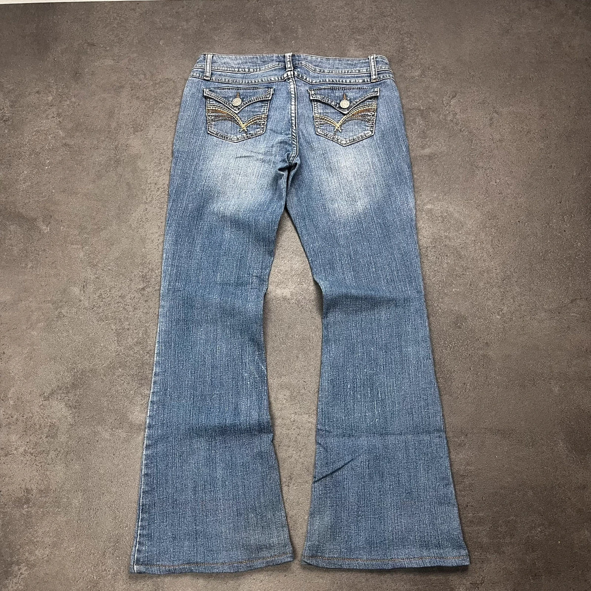 Vintage Y2K Jeans Damen Bootcut Gr. M Blau – Bild 3