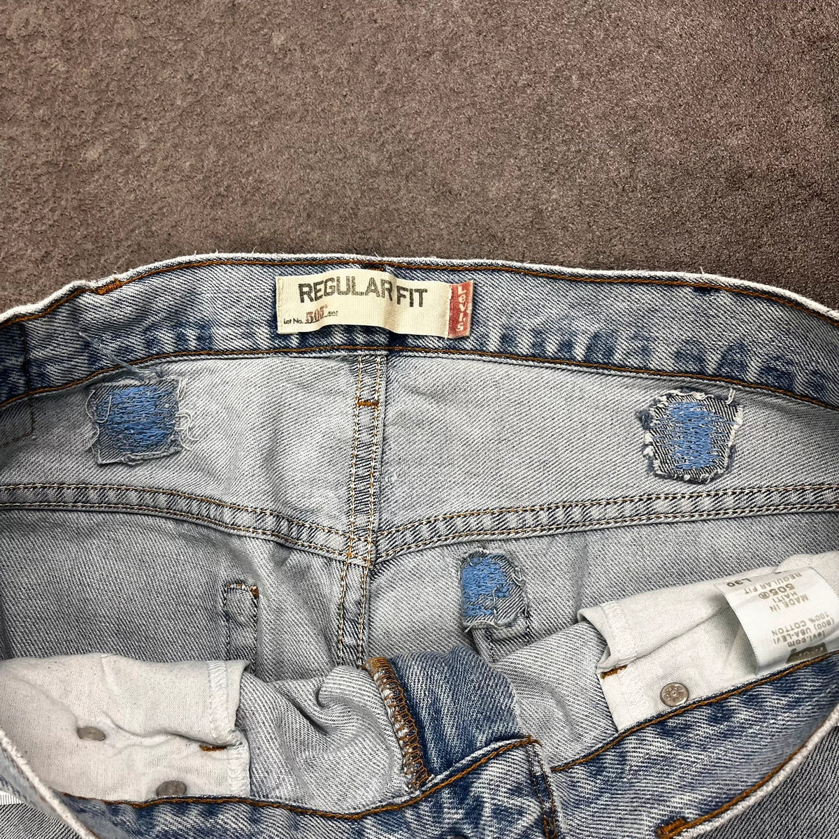 Vintage Levi's 505 Jeans Herren W38 L30 – Bund innen mit Flicken