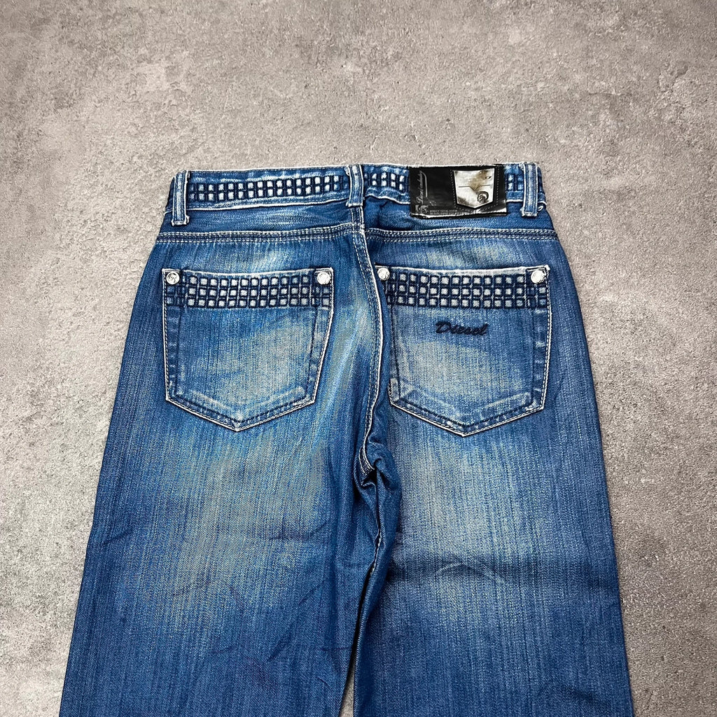 Rare Vintage Diesel Jeans Damen Straight Fit W29 Blau