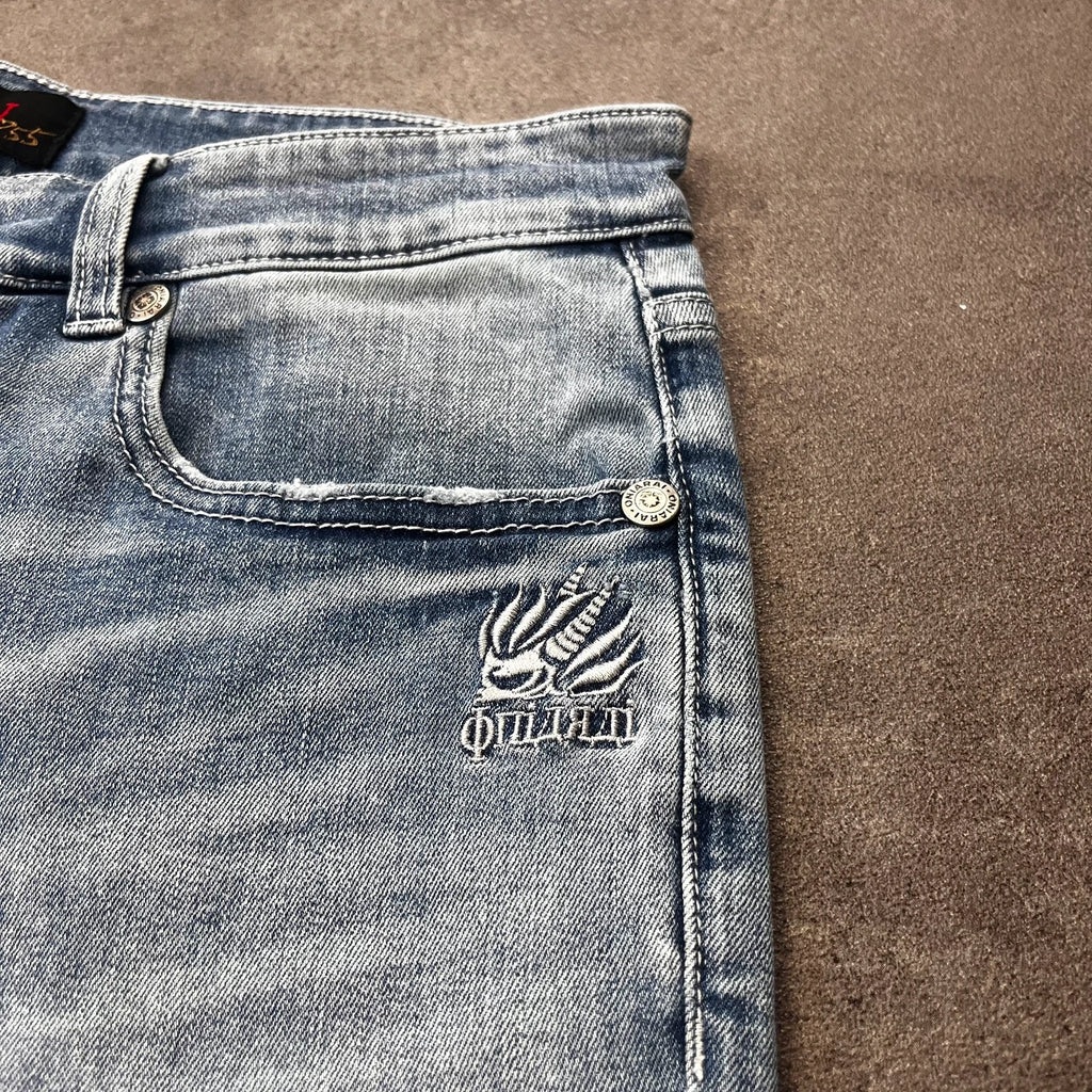 Rare Vintage Oniarai Japan style Jeans Herren bootcut W30 blau