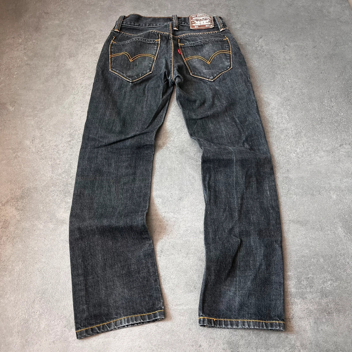 Vintage Levi's 511 Slim Jeans Herren W31 L32 Schwarz – Rückansicht