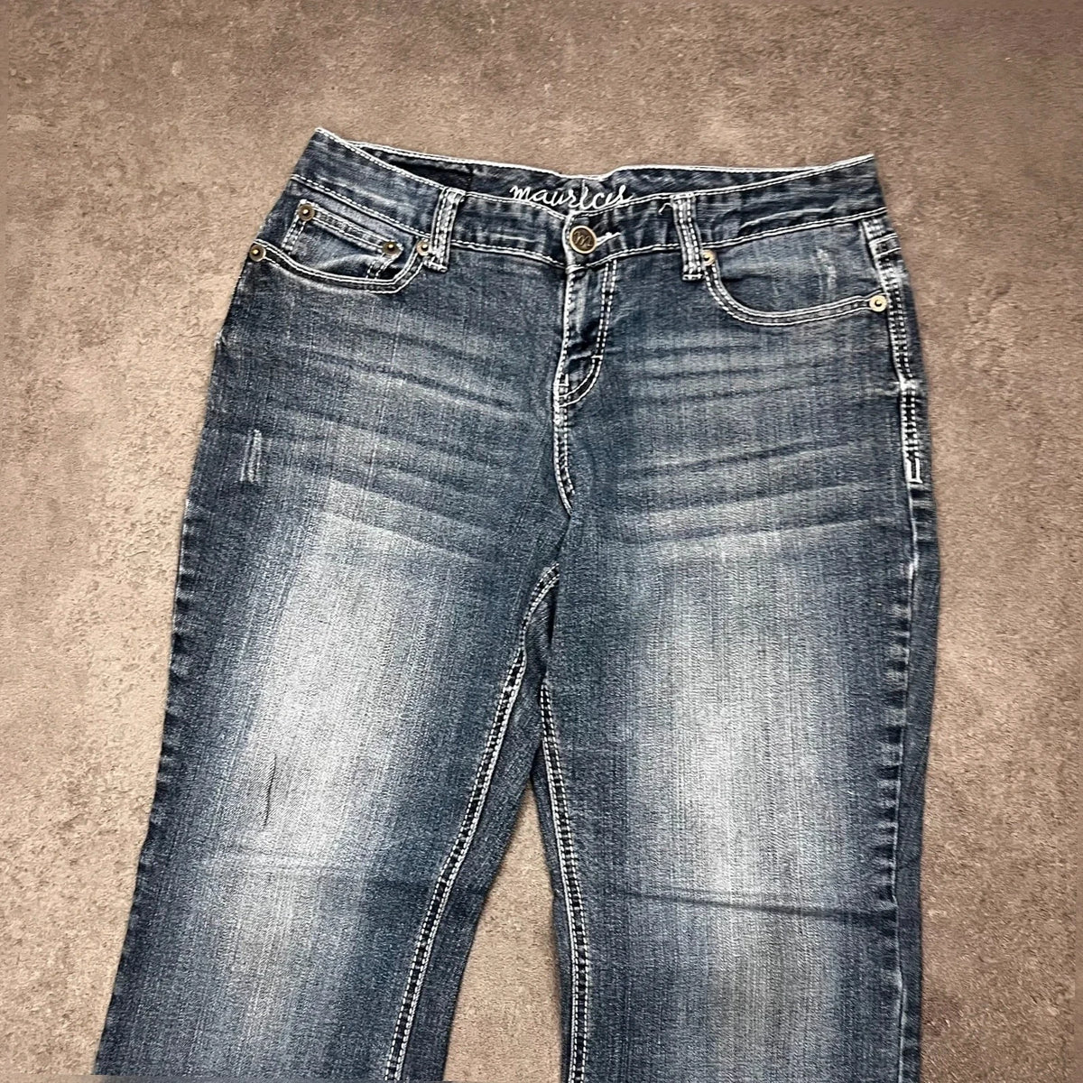 Vintage Y2K Jeans Damen Bootcut Gr. S Blau – Bild 4