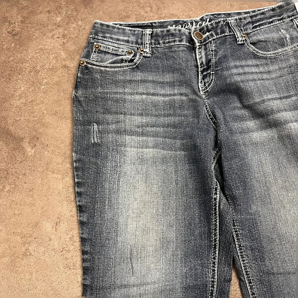 Vintage Y2K Jeans Damen Bootcut Gr. S Blau – Bild 5