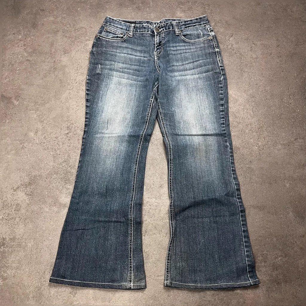 Vintage Y2K Jeans Damen Bootcut Gr. S Blau – Bild 3