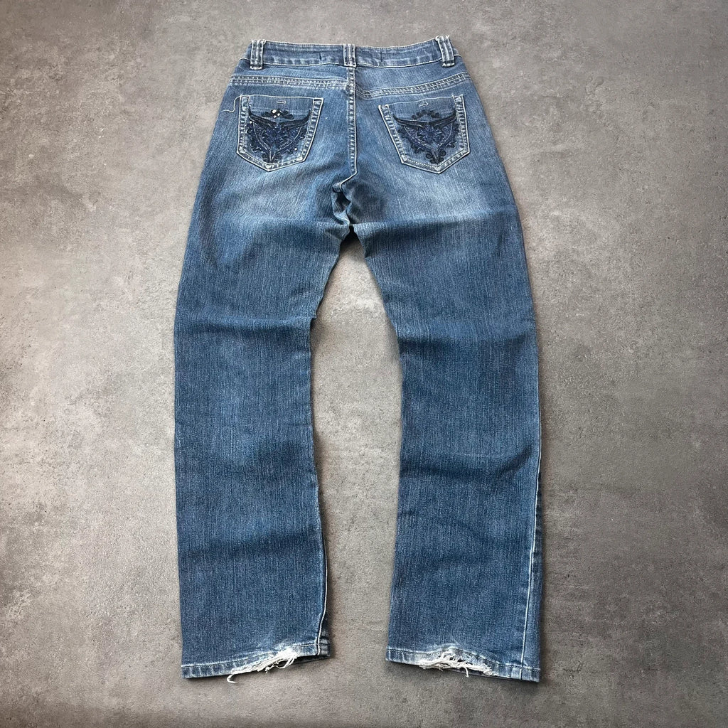 Vintage Y2K Jeans Damen Straight Gr. XS Blau 2000s