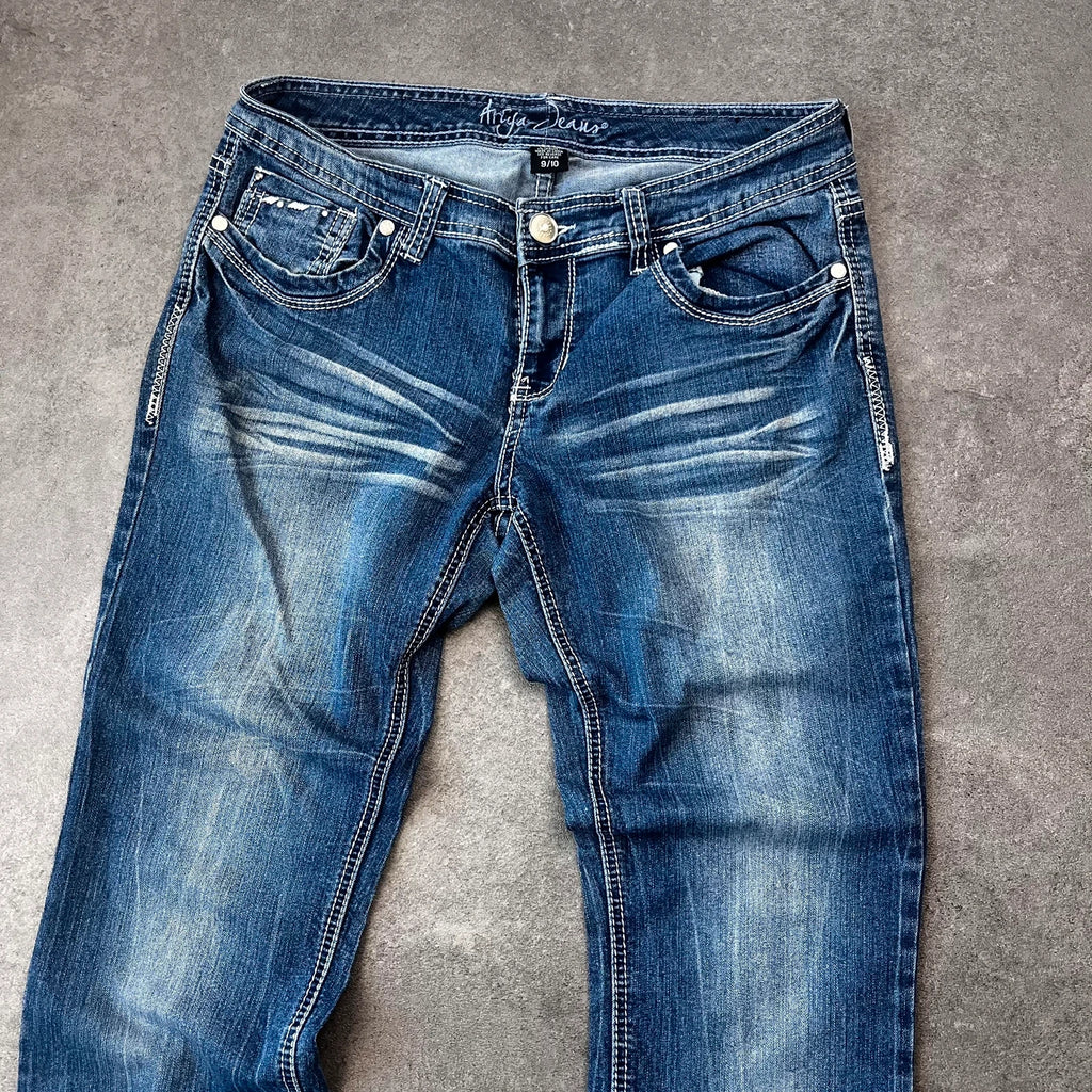 Vintage Arya Jeans Damen Bootcut Gr. M Blau 2000s