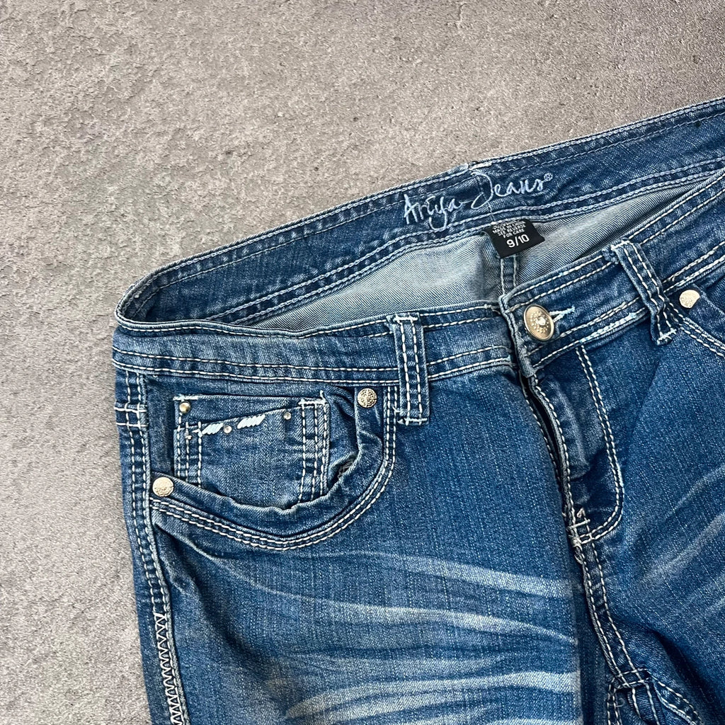 Vintage Arya Jeans Damen Bootcut Gr. M Blau 2000s
