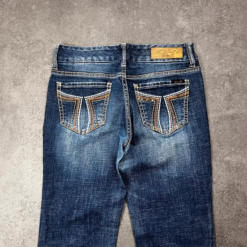 Vintage Seven7 Jeans Damen Bootcut Gr. S Blau 2000s