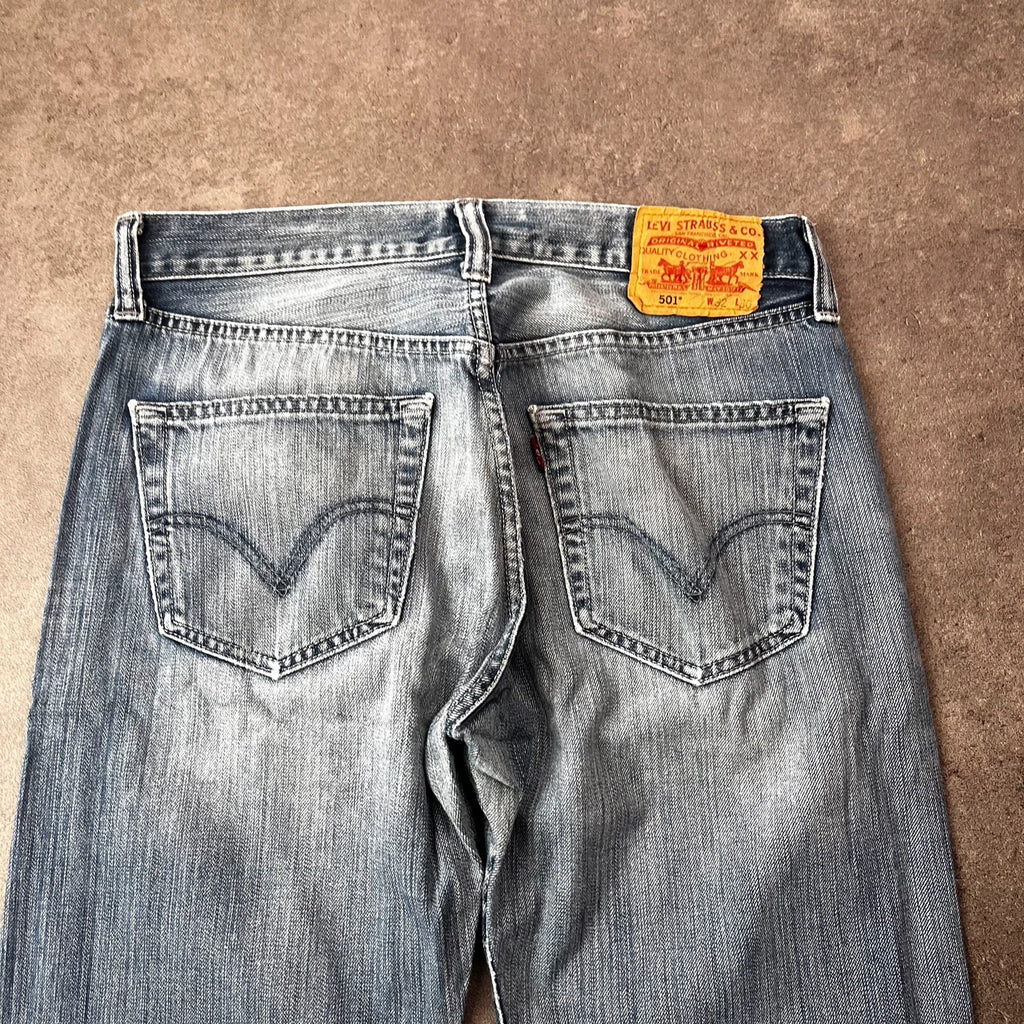 Vintage Levi's 501 Jeans Herren Straight W32 L30 Washed Blau 2000s