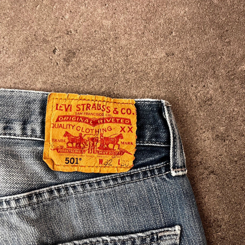 Vintage Levi's 501 Jeans Herren Straight W32 L30 Washed Blau 2000s