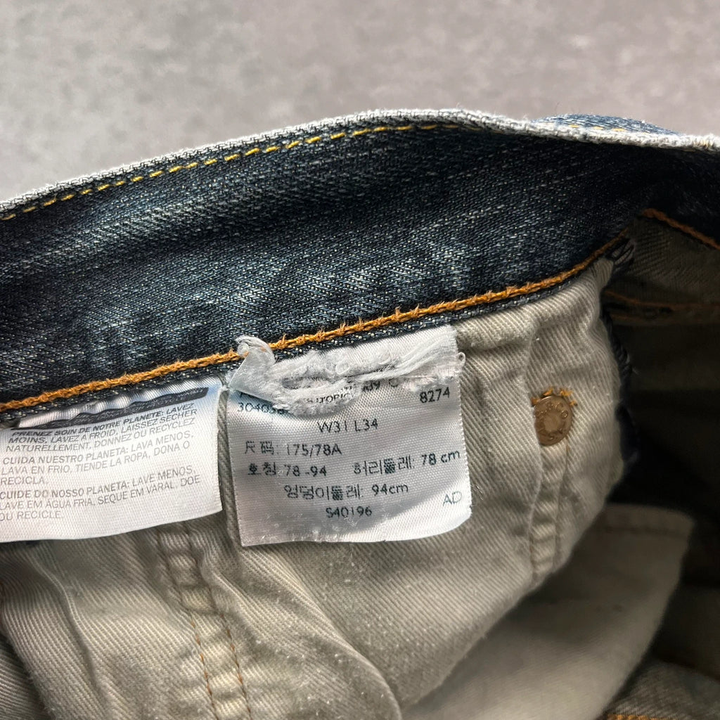 Vintage Levi's 501 Jeans Herren Straight W31 L30 Washed Grau 2000s