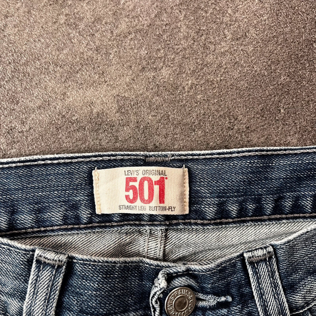 Vintage Levi's 501 Jeans Herren Straight W32 L30 Washed Blau 2000s