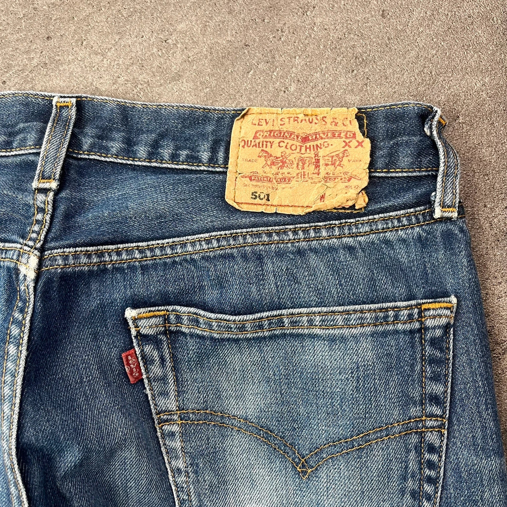 Vintage Levi's 501 Jeans Herren Straight W34 L34 Washed Blau 2000s