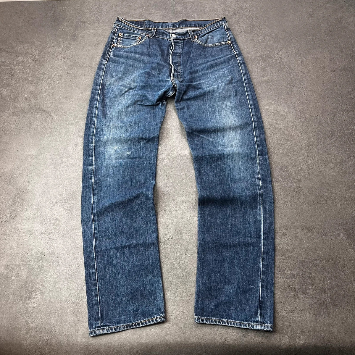 Vintage Levi's 501 Jeans Herren Straight W34 L34 Washed Blau 2000s