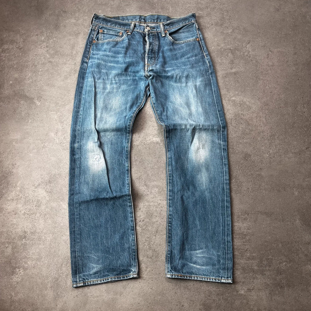 Vintage Levi's 501 Jeans Herren Straight W32 L30 Blau 2000s