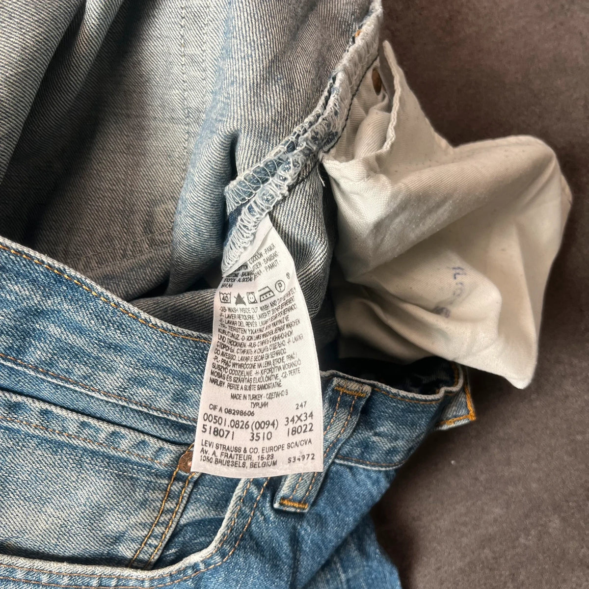 Vintage Levi's 501 Jeans Herren Straight W34 L30 Washed Blau 2000s