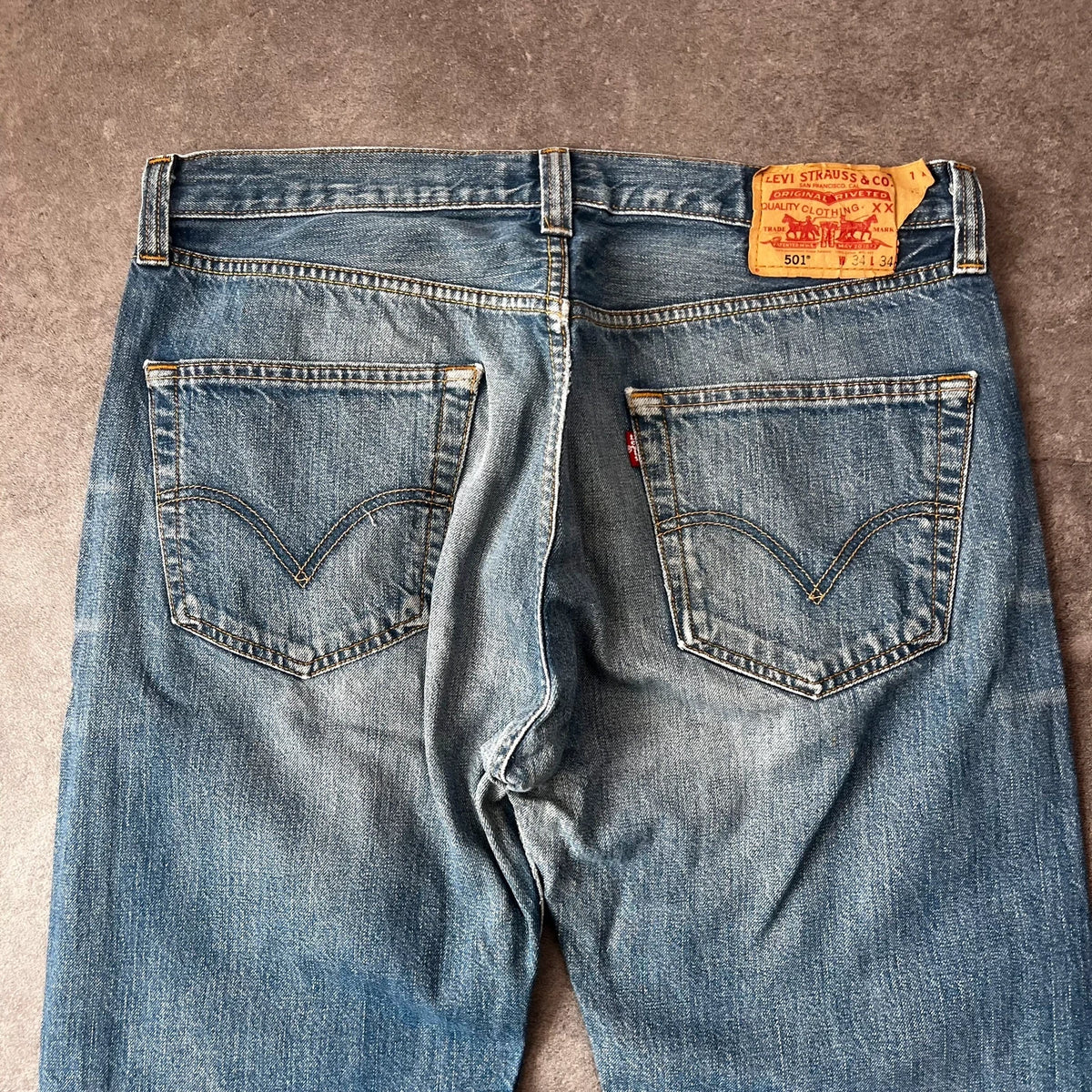 Vintage Levi's 501 Jeans Herren Straight W34 L30 Washed Blau 2000s