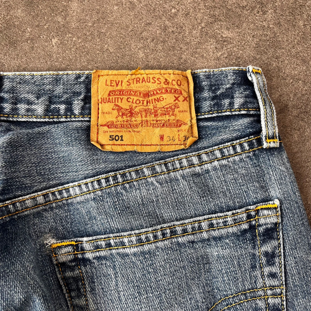 Vintage Levi's 501 Jeans Herren Straight W34 L34 Blau 2000s