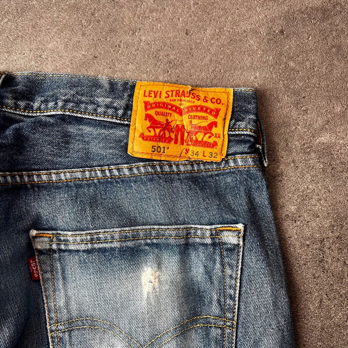 Vintage Levi's 501 Jeans Herren Straight W34 L32 Washed Blau 2000s