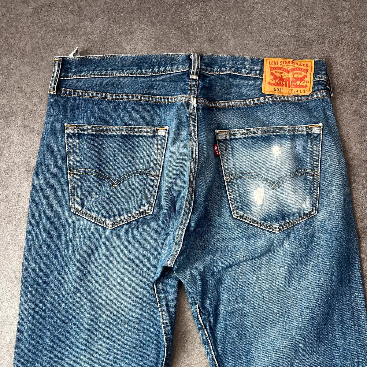 Vintage Levi's 501 Jeans Herren Straight W34 L32 Washed Blau 2000s