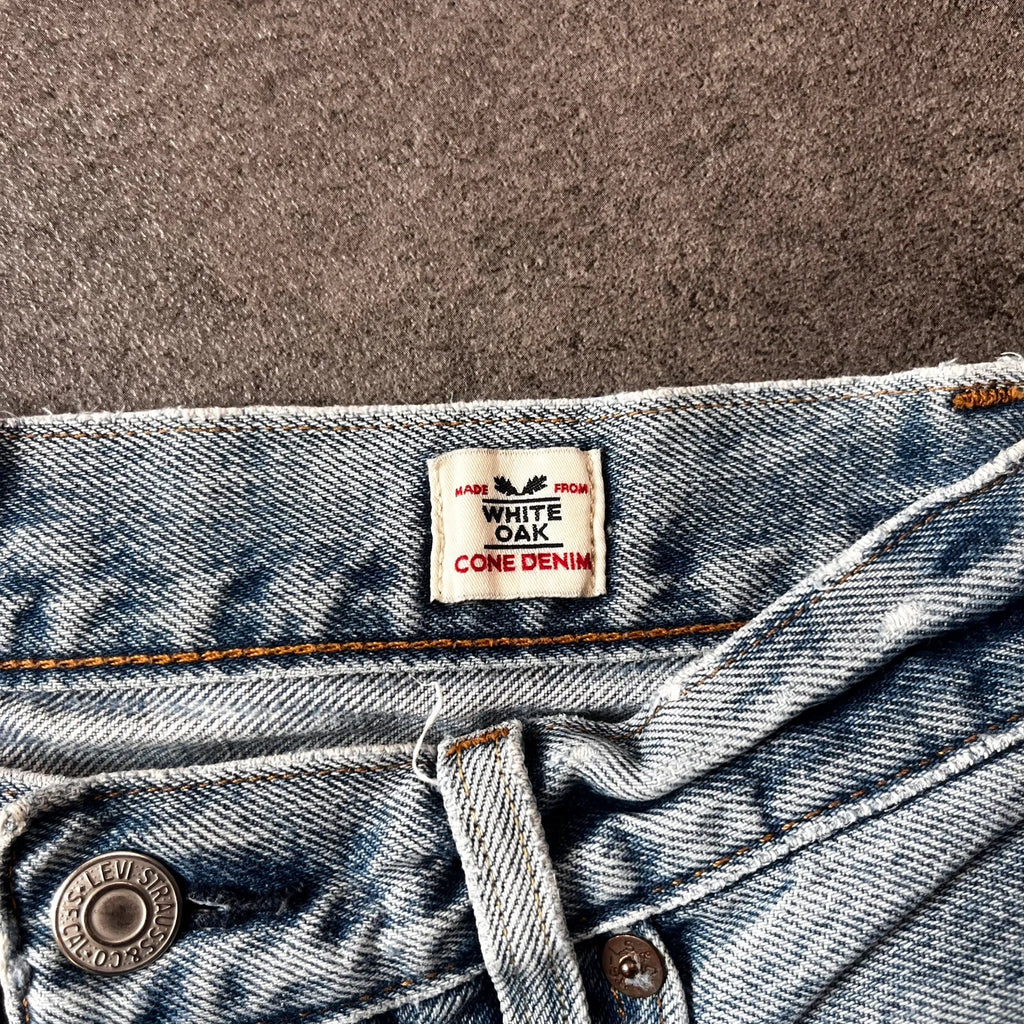 Vintage Levi's 501 Jeans Damen Straight W25 L32 Gr. XS Washed Hellblau 2000s
