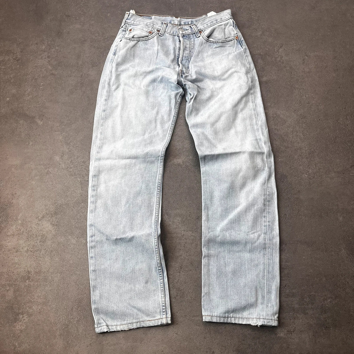 Vintage Levi's 501 Jeans Herren Straight W31 L32 Washed Hellblau 2000s