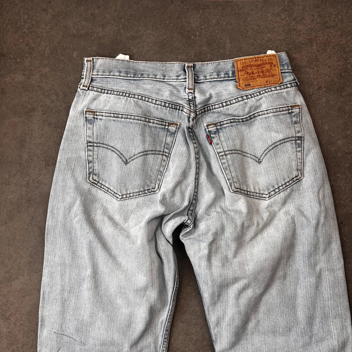 Vintage Levi's 501 Jeans Herren Straight W31 L32 Washed Hellblau 2000s