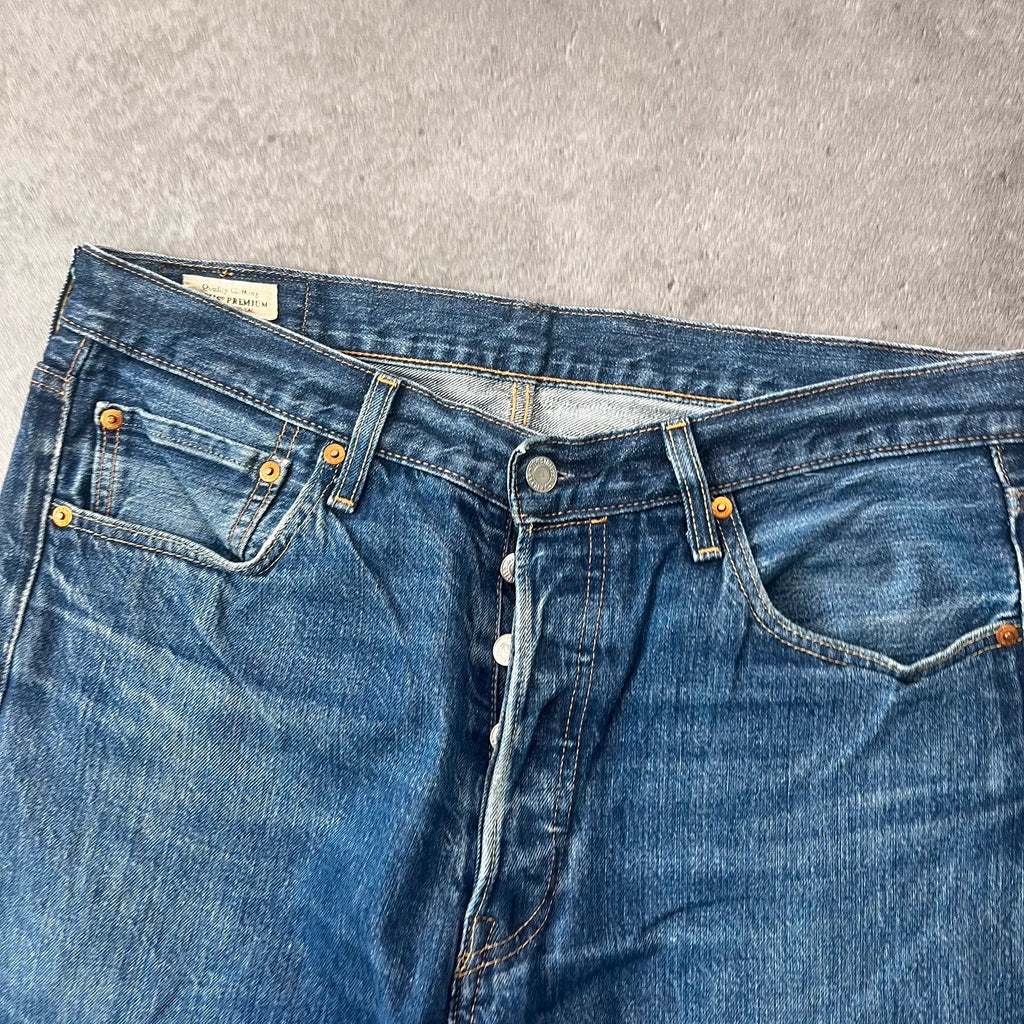 Vintage Levi's 501 Jeans Herren Straight W34 L34 Washed Blau 2000s