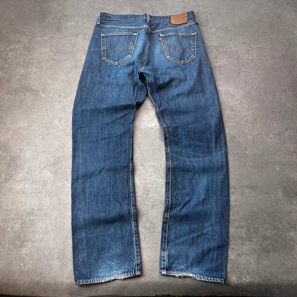 Vintage Levi's 501 Jeans Herren Straight W34 L34 Washed Blau 2000s