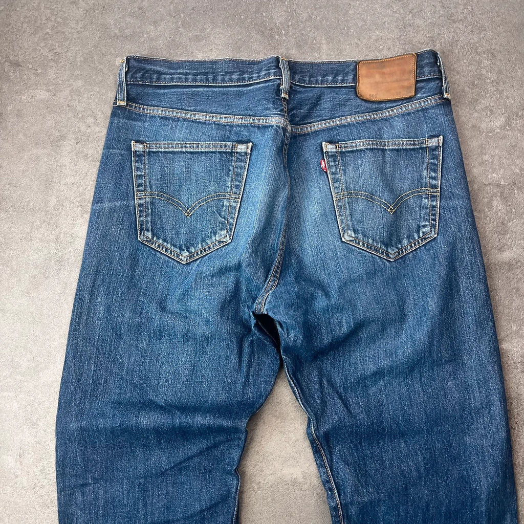 Vintage Levi's 501 Jeans Herren Straight W34 L34 Washed Blau 2000s