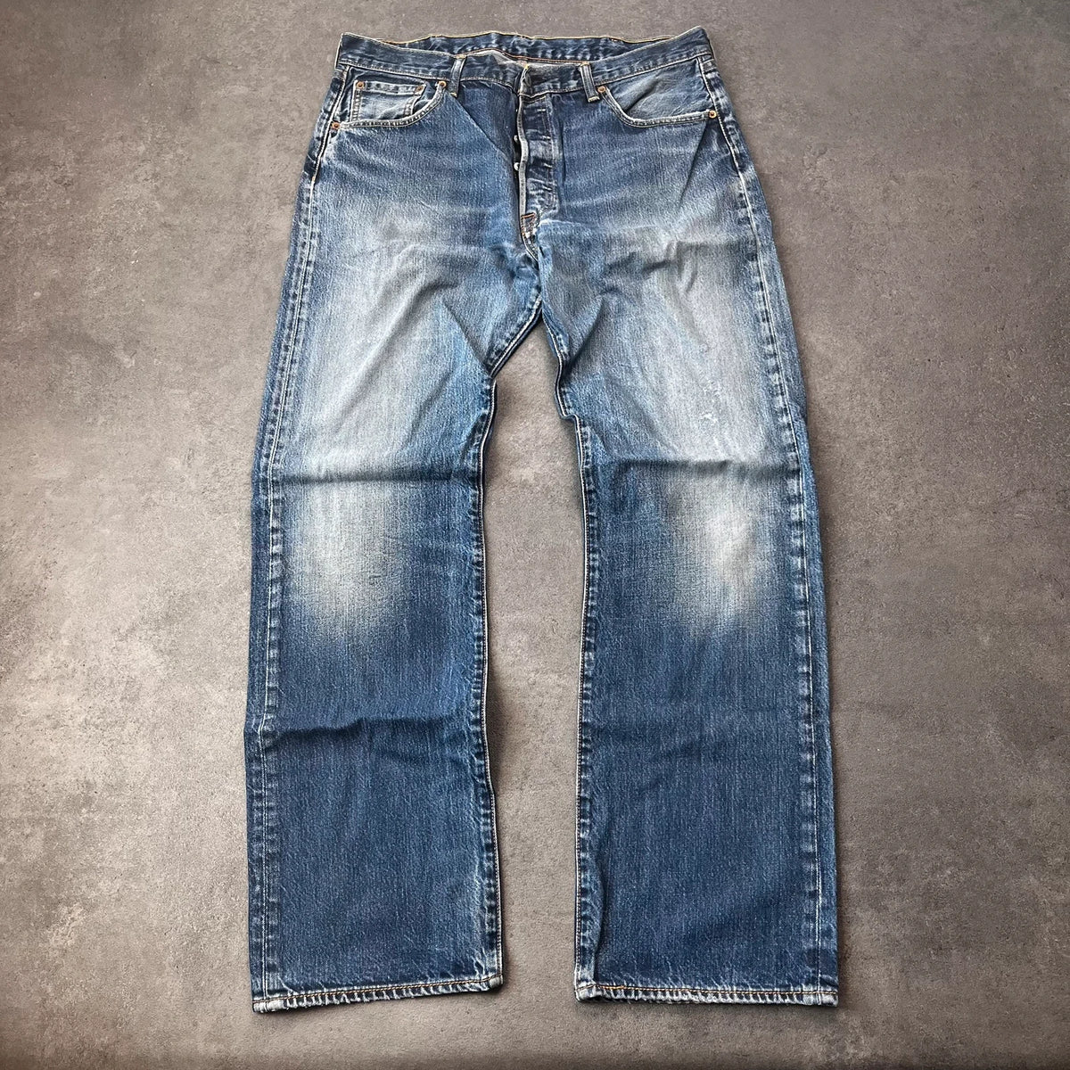 Vintage Levi's 501 Jeans Herren Straight W38 L34 Washed Hellblau 2000s