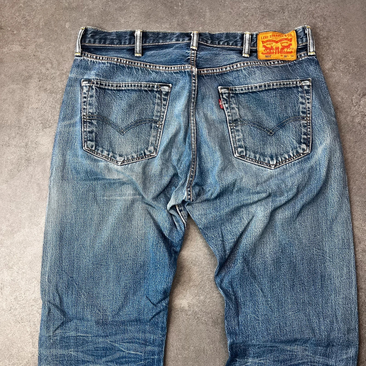 Vintage Levi's 501 Jeans Herren Straight W38 L34 Washed Hellblau 2000s
