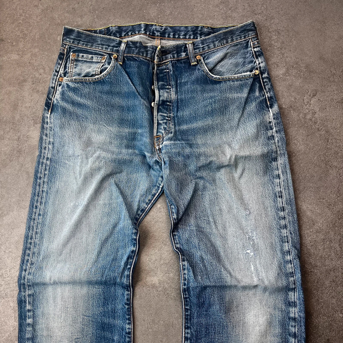 Vintage Levi's 501 Jeans Herren Straight W38 L34 Washed Hellblau 2000s