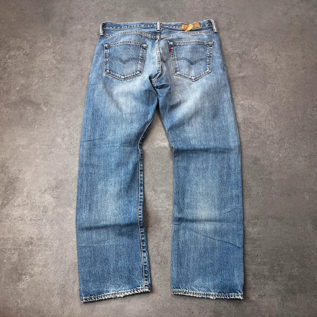 Vintage Levi's 501 Jeans Herren Straight W34 L30 Crazy Washed Hellblau 1990s