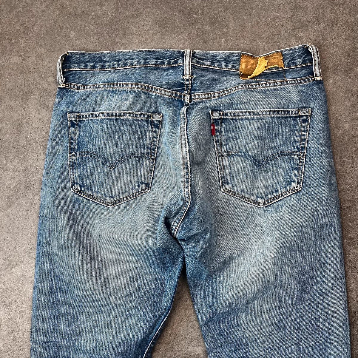 Vintage Levi's 501 Jeans Herren Straight W34 L30 Crazy Washed Hellblau 1990s