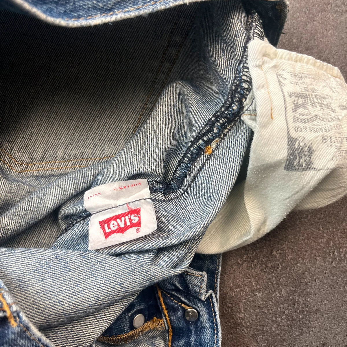Vintage Levi's 501 Jeans Herren Straight W34 L30 Crazy Washed Hellblau 1990s
