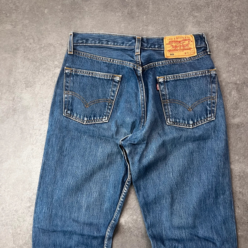 Vintage Levi's 501 Jeans Herren Straight W30 L30 Washed Blau 1990s