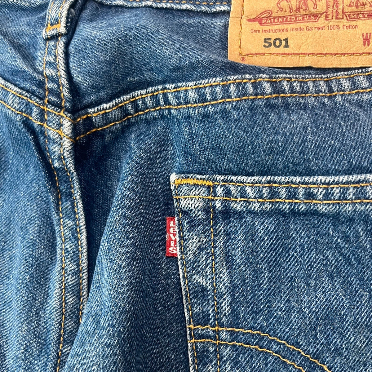 Vintage Levi's 501 Jeans Herren Straight W30 L30 Washed Blau 1990s