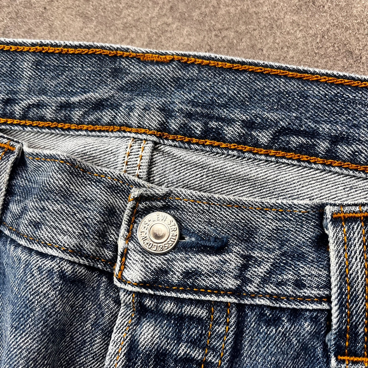 Vintage Levi's 501 Jeans Herren Straight W36 L32 Crazy Washed Blau 2000s