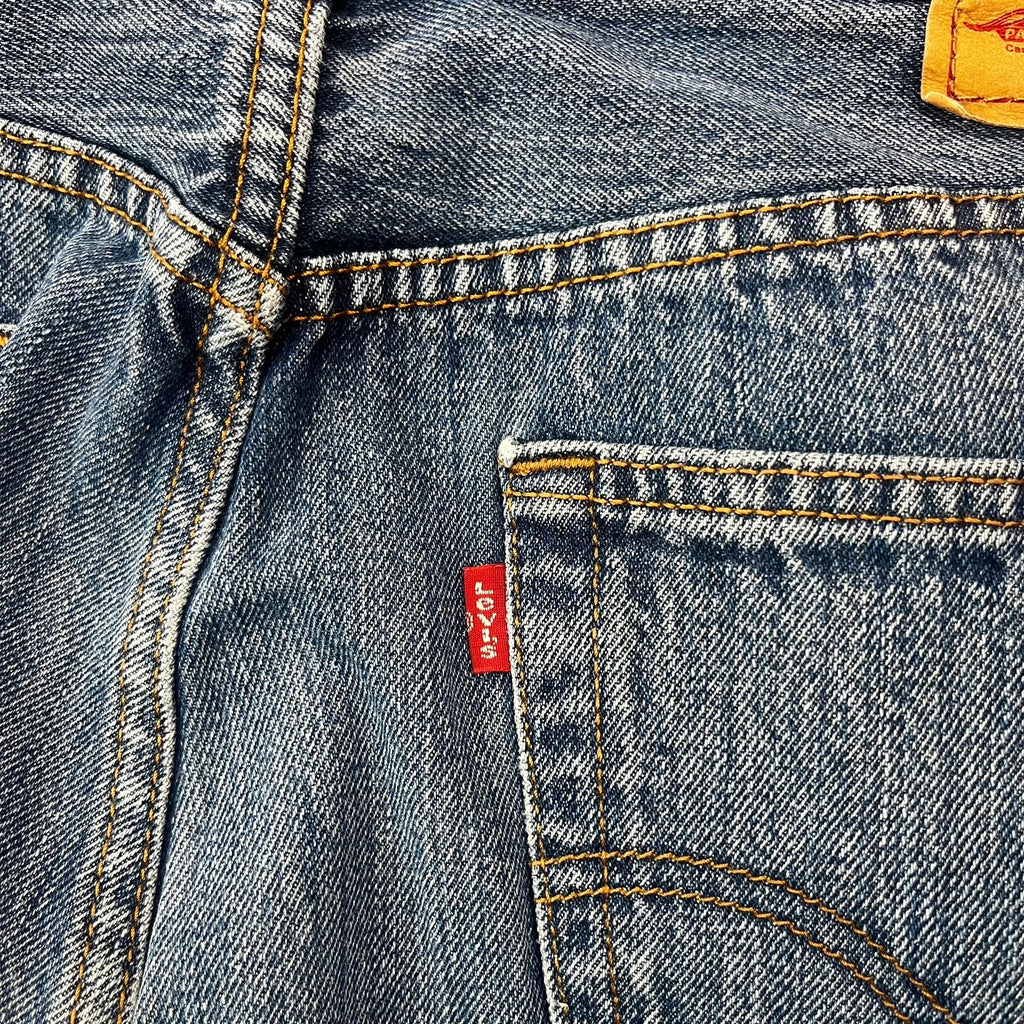 Vintage Levi's 501 Jeans Herren Straight W36 L32 Crazy Washed Blau 2000s