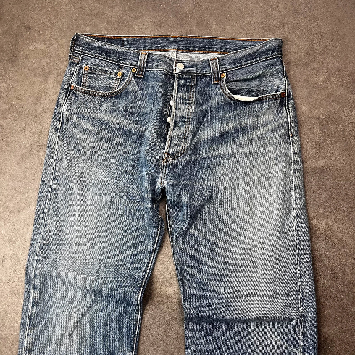 Vintage Levi's 501 Jeans Herren Straight W36 L32 Crazy Washed Blau 2000s