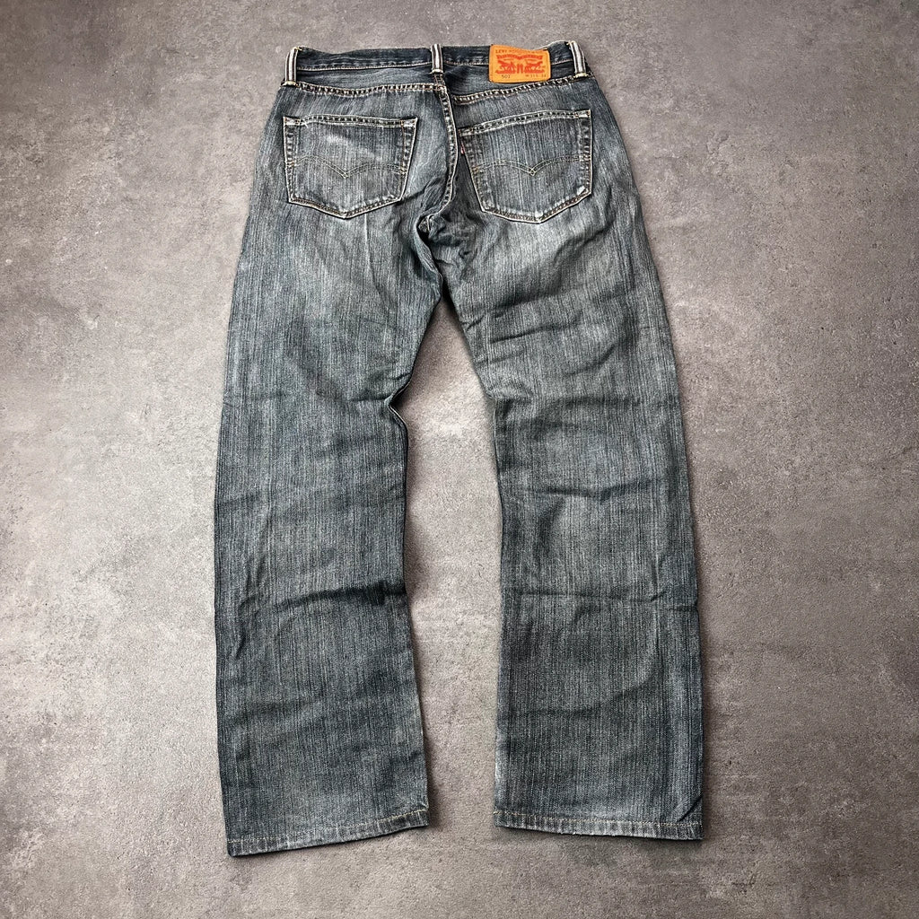 Vintage Levi's 501 Jeans Herren Straight W31 L30 Washed Grau 2000s
